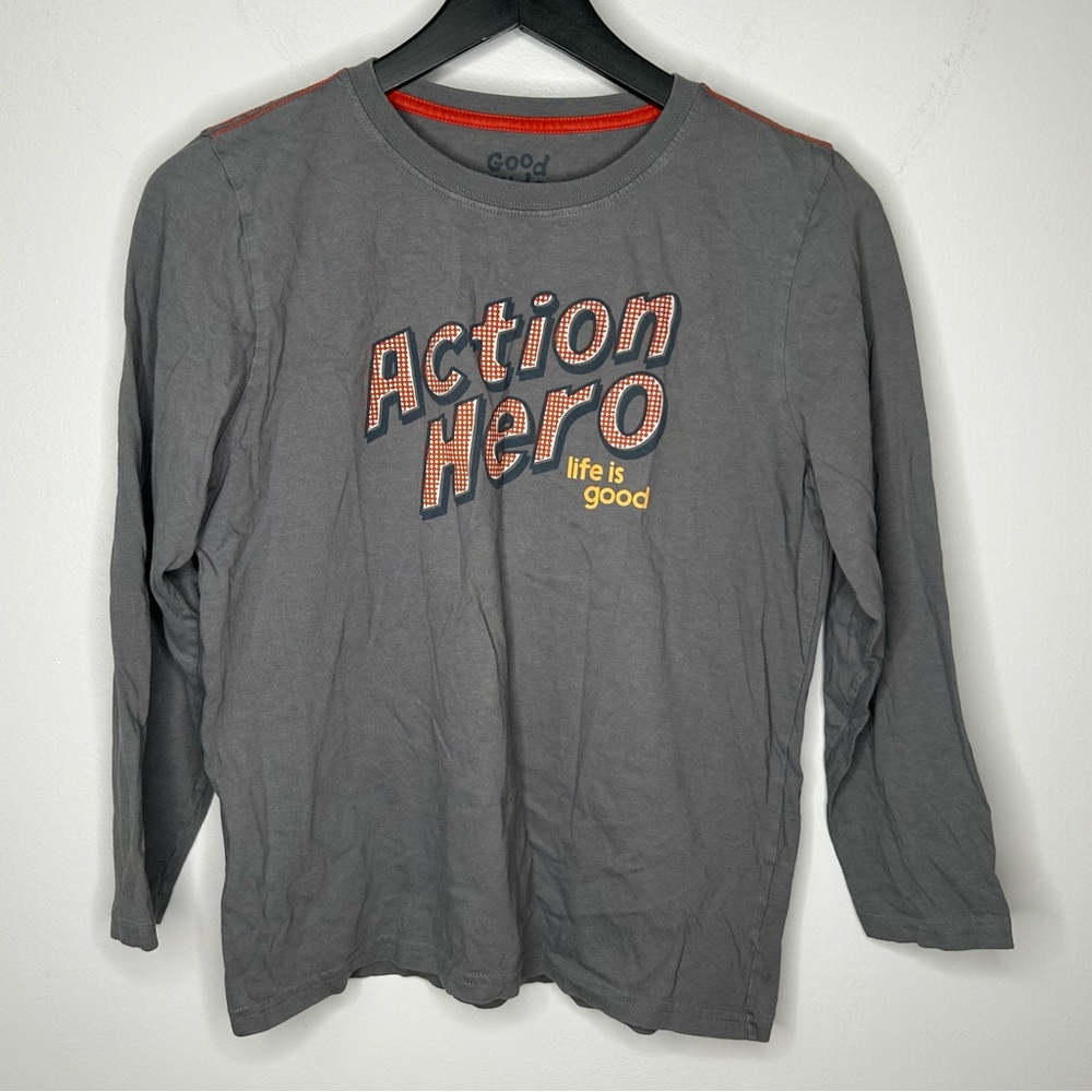 Life is Good Action Hero Long Sleeve Tee Size XL Boys 12-14